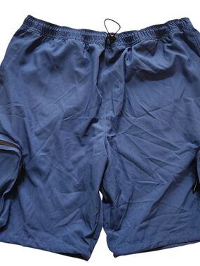KARL LAGERFELD PARIS MEN SWEAT SHORT TRUNK BLUE SIZE XL TOGGLE legs /WAIST